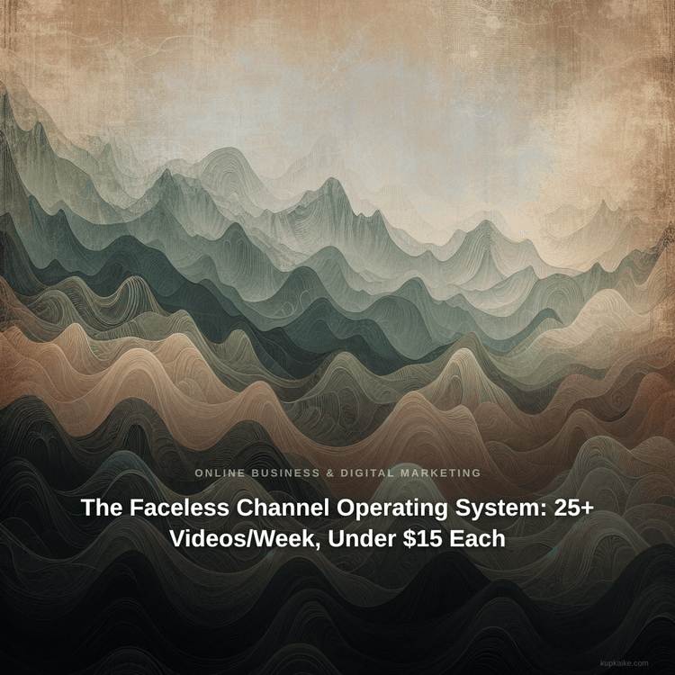 The Faceless Channel Operating System: 25+ Videos/Week, Under $15 Each — AI-generated cover