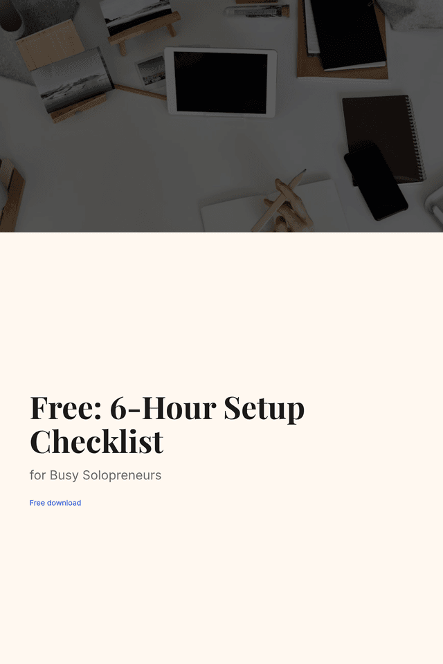 Free: 6-Hour Setup Checklist