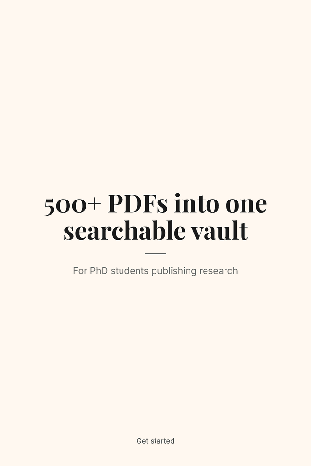 500+ PDFs into one searchable vault