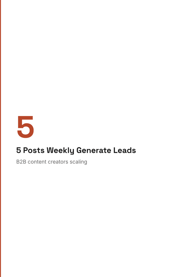 5 Posts Weekly Generate Leads
