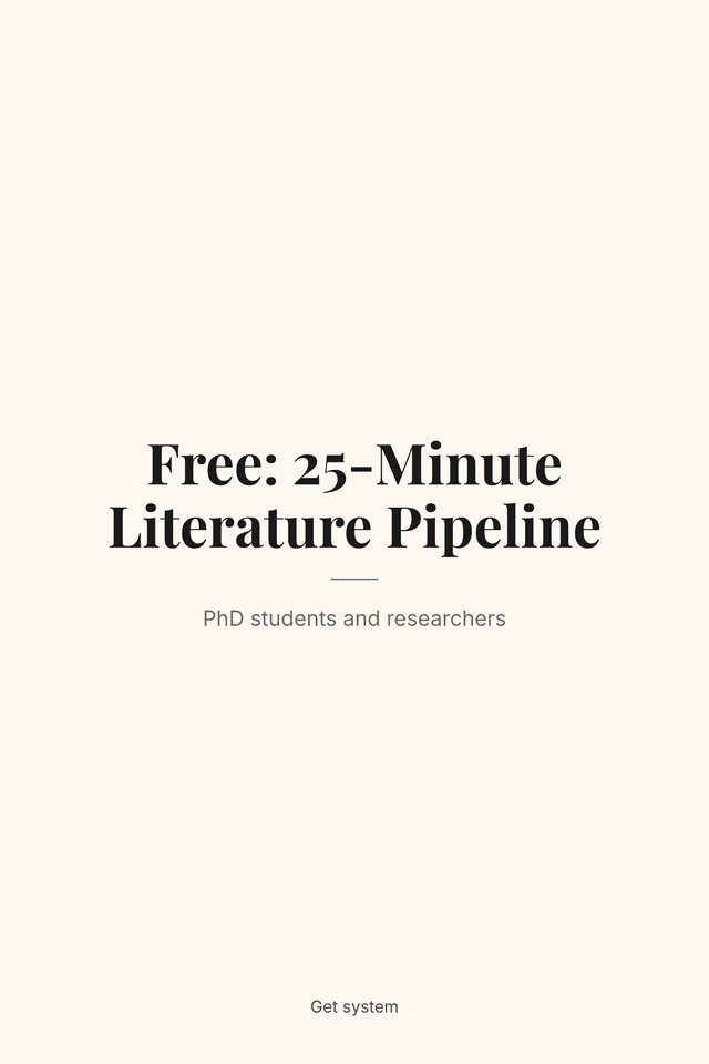 Free: 25-Minute Literature Pipeline