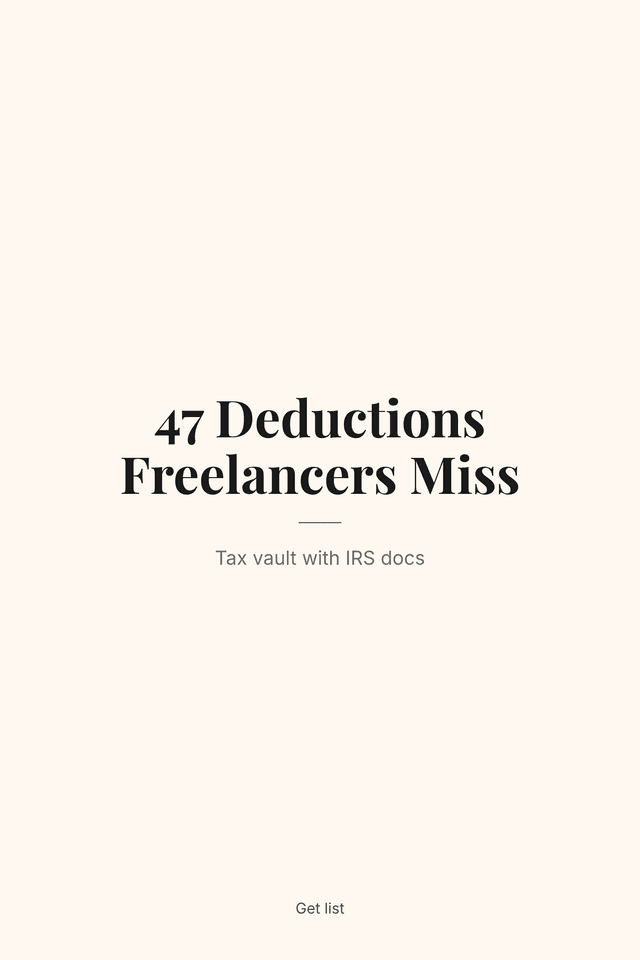 47 Deductions Freelancers Miss