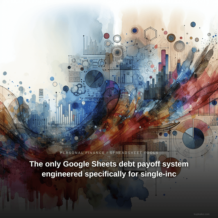 The only Google Sheets debt payoff system engineered specifically for single-inc — AI-generated cover