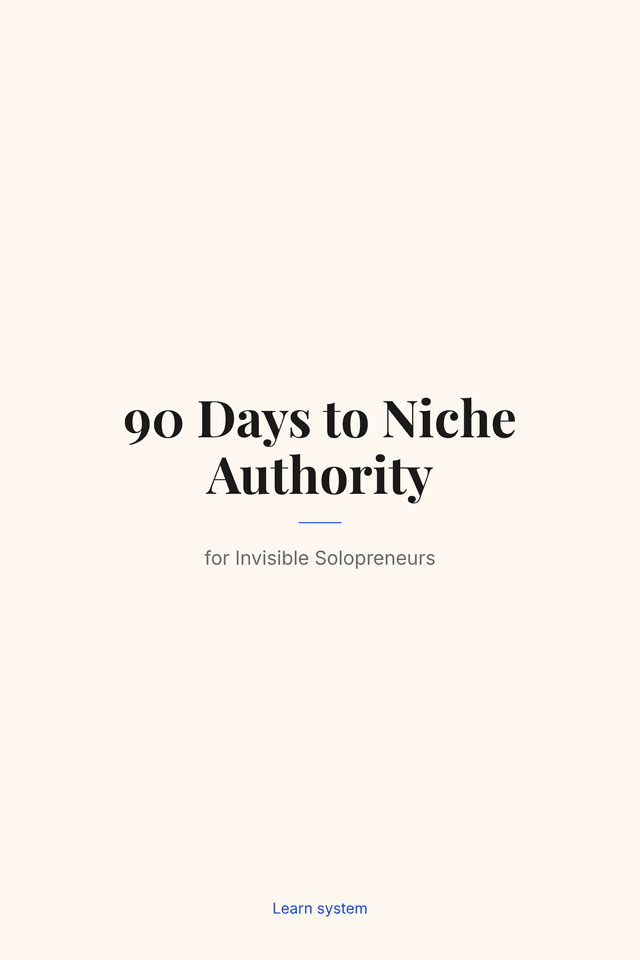 90 Days to Niche Authority