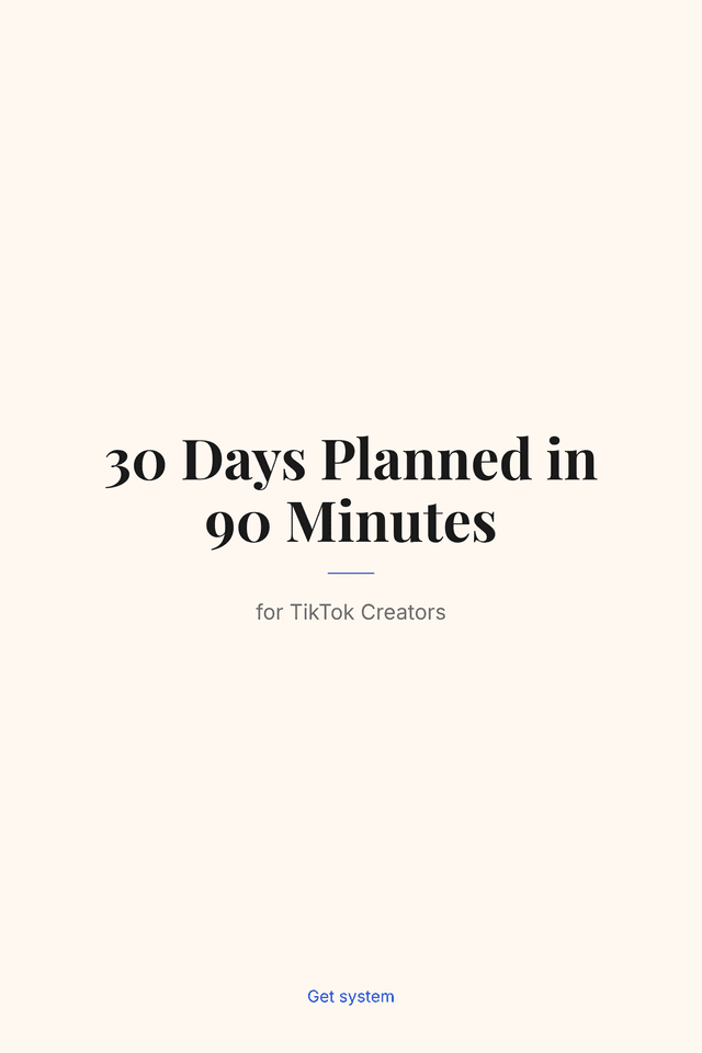 30 Days Planned in 90 Minutes