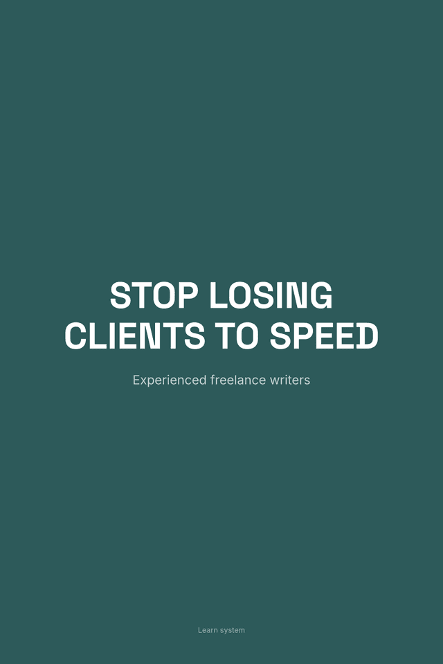 Stop Losing Clients to Speed