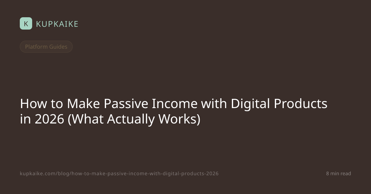 How to Make Passive Income with Digital Products in 2026 (What Actually ...